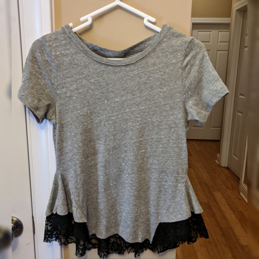 Gently Used Free People Lace Bottom Top Size SP